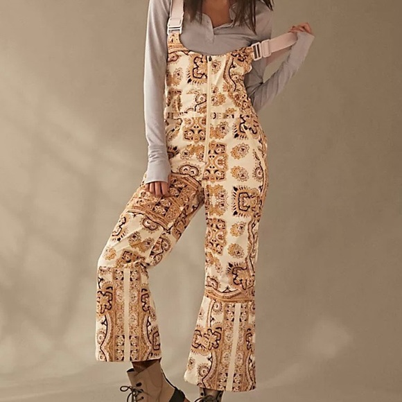 NWT Free People FP Movement Alpine Glow Printed Snow Bib, M - Picture 4 of 8